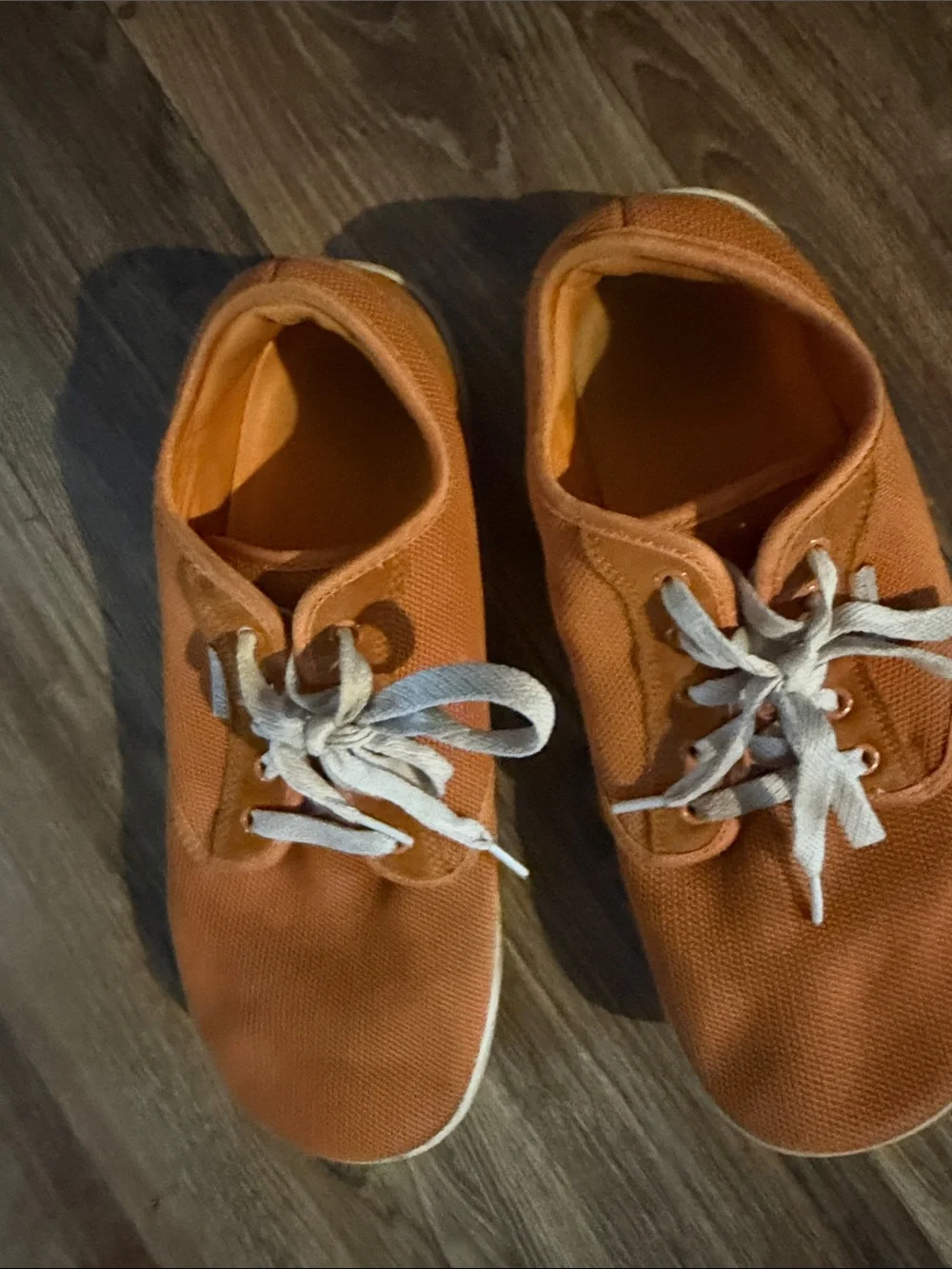 Men's Orange Lace-Up Canvas Sneakers - Lightweight Everyday Shoes